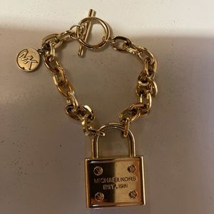Michael Kors Goldtone Padlock Chain Bracelet